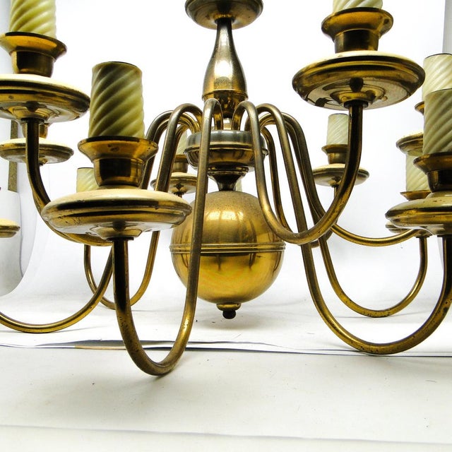 1980s Vintage Metal Chandelier, Poland, 1980s For Sale - Image 5 of 12