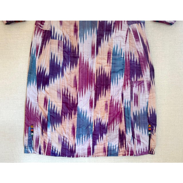 Tribal Framed Antique Silk Ikat Chapan Robe Central Asia with Provenance For Sale - Image 3 of 18