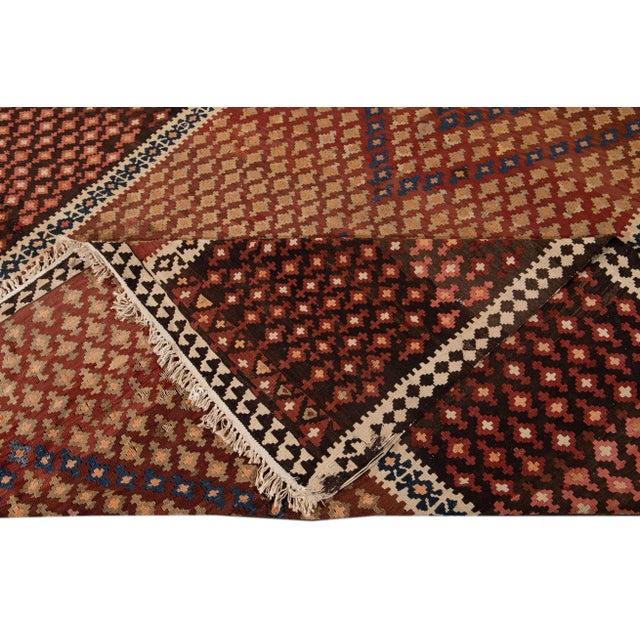 Mid-20th Century Vintage Persian Kilim Wool Rug For Sale - Image 4 of 13