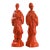 Pair of Vintage Orange/Vermilion Chalkware Emperor and Empress Statues From the Personal Collection of Artist Tawny Chatmon For Sale