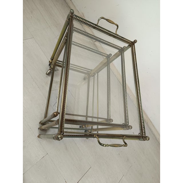 Vintage Gold Brass Nesting Tables, 1970s, Set of 3 For Sale - Image 10 of 16