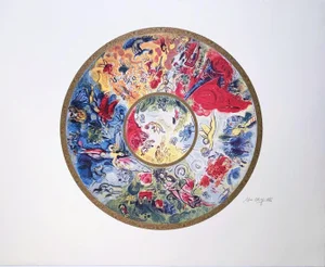 Marc Chagall Paris Opera House, Ceiling Painting, by Marc Chagall, a Continuous Tone Lithograph on Fine Art Paper