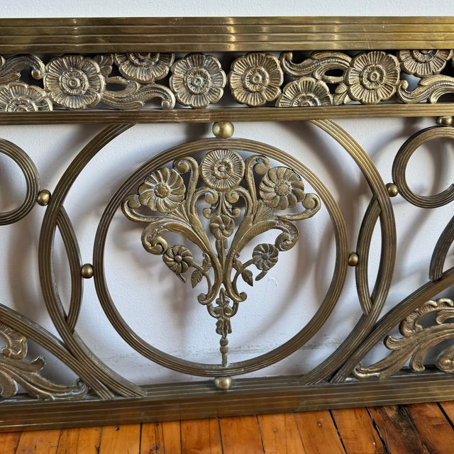 Antique Brass Art Deco Twin Headboard Details: Antique Brass 1920's Art Deco Twin Headboard. Ornate classic Art Deco...
