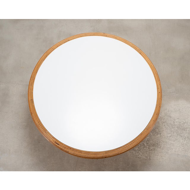 McGuire McGuire Organic Modern Rattan Pencil Reed Round Dining Table For Sale - Image 4 of 18