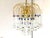 Metal Mid-Century Murano Waterfall Chandelier in Brass and Glass For Sale - Image 7 of 7