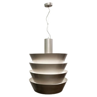 Italian Pendant Light in Silver Metal, 1960s For Sale