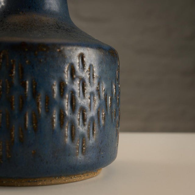 Ceramic Blue Lamp from Palshus with Shade from Shade Le Klint, Denmark, 1960s For Sale - Image 7 of 14