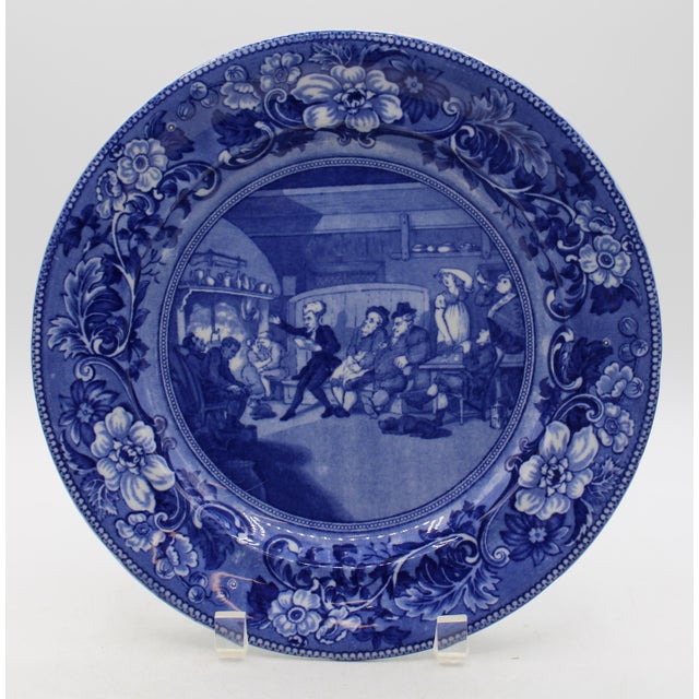 English Pre-1891 Dr. Syntax Blue & White Staffordshire Plates, Set of 6 For Sale - Image 3 of 14