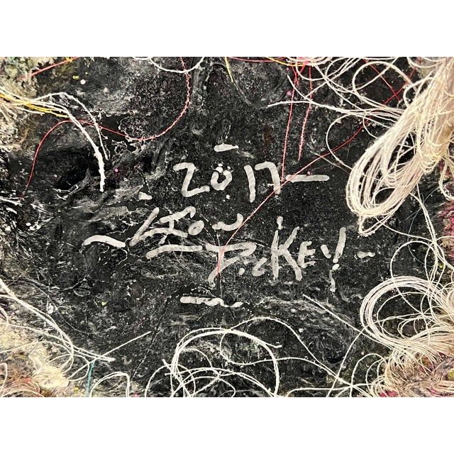 Contemporary Leon Dickey Signed 2017 Mixed Media Fiber Sculptural Vessel / Planter For Sale - Image 3 of 11