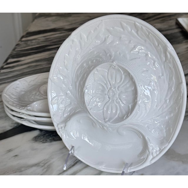 Ceramic Made in France Portieux Valerysthal Majolica Artichoke Plates - Set of Four For Sale - Image 7 of 8