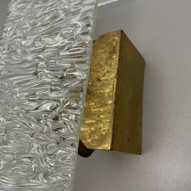 Large Vintage Hollywood Regency Ice Glass Wall Light by J.T. Kalmar, 1950s For Sale - Image 12 of 18