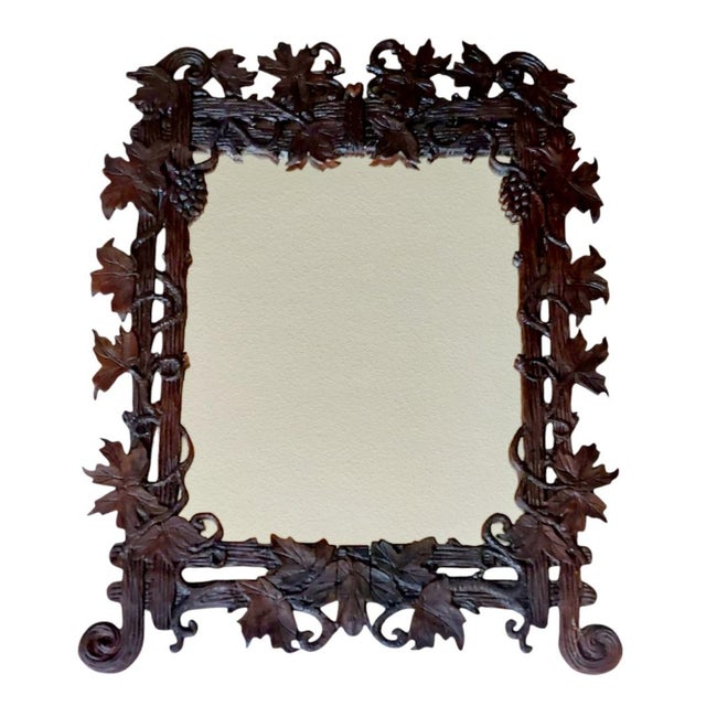 Antique Black Forest Mirror, 1940s For Sale - Image 3 of 5