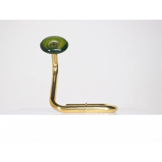 Sommerso Murano Glass and Brass Lamp, 1970s For Sale - Image 10 of 15