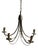 Modern Five-Arm Metal Chandelier, 1980s For Sale
