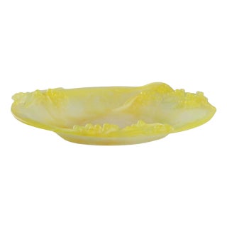 Vintage Crystal Mimosa Bowl from Daum For Sale