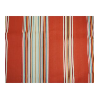 Schumacher Coral Samoa Stripe 2+ Yard Panel Fabric For Sale