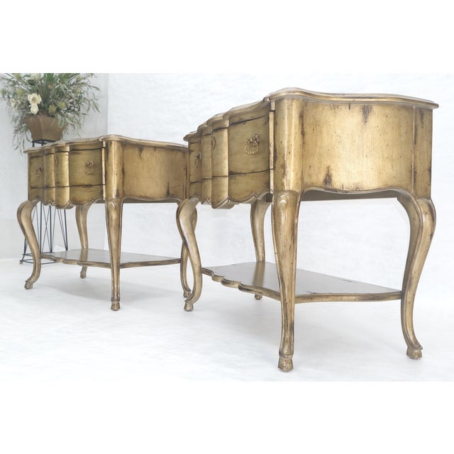 Pair of Fine Cabriole Leg Marble Top One Drawer End Tables Night Stands MINT For Sale - Image 17 of 18