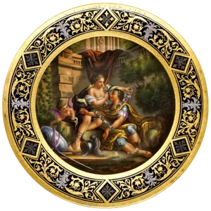 Roman Courting Scene with Cupid Plate from Royal Vienna, 1890