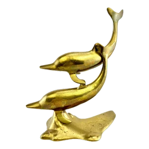 1960s Mid-Century Brass Dolphins