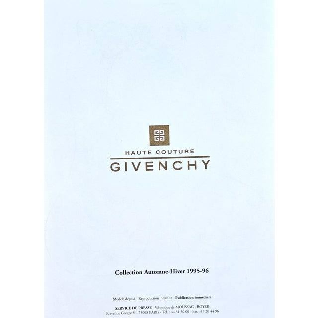 1990s 1995-1996 Rare Givenchy Couture Fashion Design Print, With Documentation, Matted For Sale - Image 5 of 6