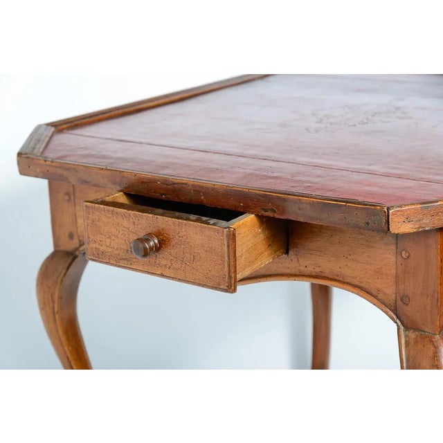Louis XV Game Table, Red Leather Top 18th Century For Sale In West Palm - Image 6 of 11