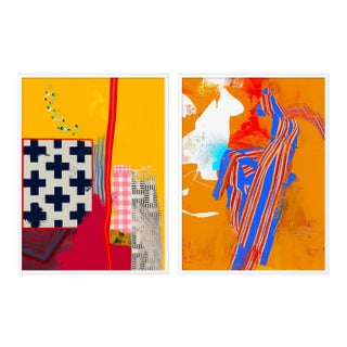 Baldessari & Diptych by Jonathan Ryan Harvey, Art Print in White Frame, Medium For Sale