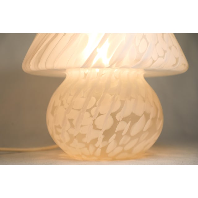 White Vintage Murano Glass Mushroom Table Lamp by Hustadt Leuchten, 1970s For Sale - Image 8 of 10