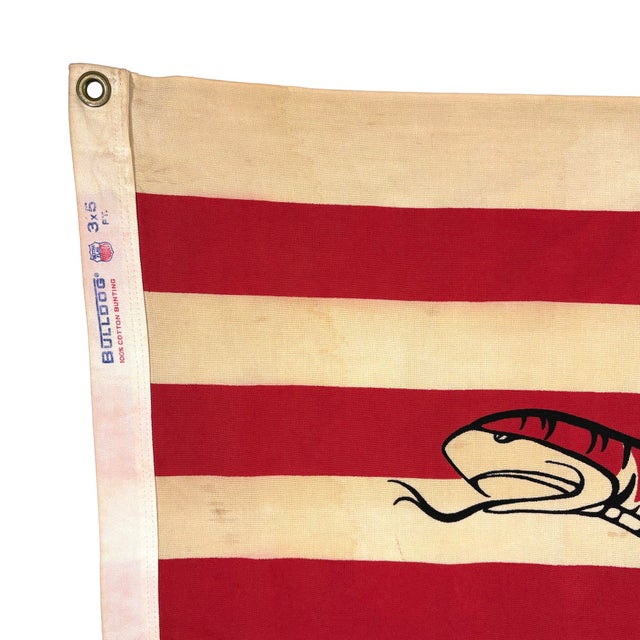 This vintage First Navy Jack flag is made from a cotton cloth, with printed design visible on both sides. Please note...