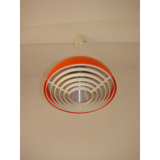 Cream Vintage Pendant Light in Aluminum, 1970s For Sale - Image 8 of 10