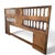 Mid-Century Modern Walnut Veneer King Headboard With Chrome Trim For Sale - Image 4 of 18