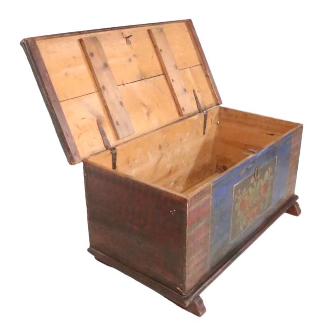 19th C Painted Swedish Wood Box For Sale - Image 12 of 12