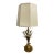 1960s Safran & Glucksman Italian Hollywood Regency Tole Table Lamp & Shade Gold & Beige For Sale