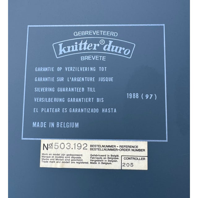 Metal Vintage Modern Knitter Duro Gebreveteerd Brevete Designer Mirror Framed Oval Mirror For Sale - Image 7 of 11