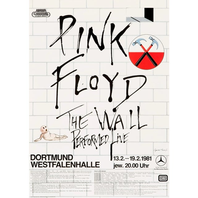 Pink Floyd "The Wall" Original Vintage Tour Poster for Dortmund, Germany, 1981 For Sale - Image 6 of 6