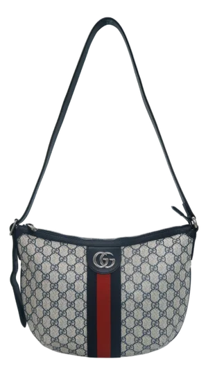 Gucci Navy Gg Supreme Canvas and Leather Small Ophidia Crossbody Bag, 2018.