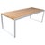 New Dining Table for Indoor and Outdoor in White Iron Structure With Wood Top For Sale