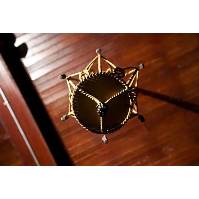 1960s Vintage Gilt Rope Lantern For Sale In New York - Image 6 of 8