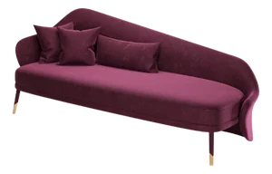 Bhutan Bordeaux Velvet Daybed by Javier Gomez