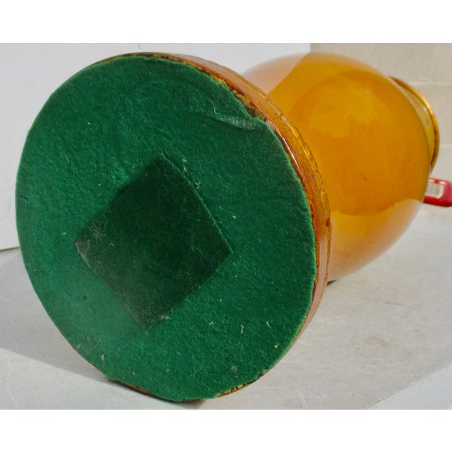 Mustard Antique Chinese Mustard Glazed Vase Lamp For Sale - Image 8 of 8