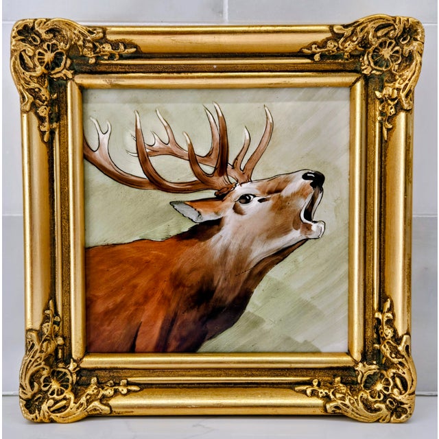 Sommer Garmisch Hand-Painted Porcelain Plaques – Set of 3, Rococo Gilt Frames For Sale - Image 4 of 12