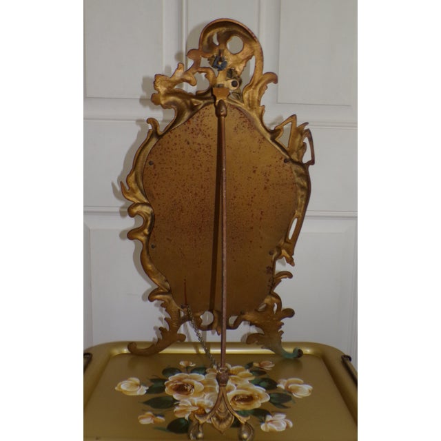 Antique Nb&iw Gold Gilt Rococo Brass Table Mirror Free Standing Vanity Mirror For Sale - Image 12 of 15