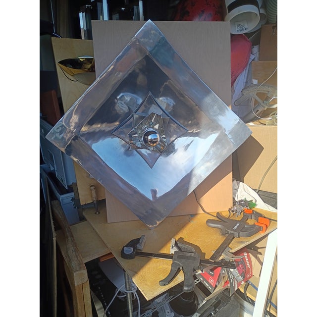 Metal Custom Made Wall /Ceiling Light Space Age Geometric For Sale - Image 7 of 8