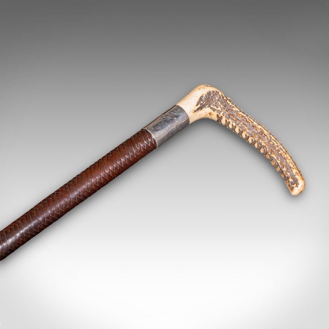 9' Long Antique Hunting Whip, English Leather, Silver, Equestrian, Swaine Adeney For Sale - Image 4 of 11