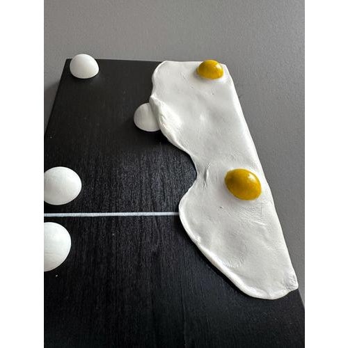Vera Vizzi, Modular Domino Wall Sculpture with Twin-Yolk Fried-Egg Motif, 2026, Foam Clay For Sale - Image 4 of 9