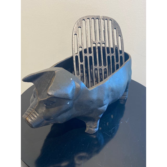 Antique Cast Iron Decorative Pig For Sale - Image 4 of 7