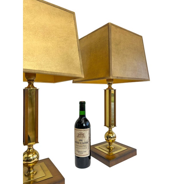 Vintage Wood and Brass Table Lamps by Temde Leuchten, 1970s, Set of 2 For Sale - Image 11 of 13