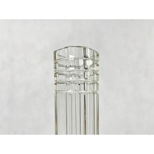 Glass Art Deco Crystal Glass Soliflore Vase, 1930s For Sale - Image 7 of 10