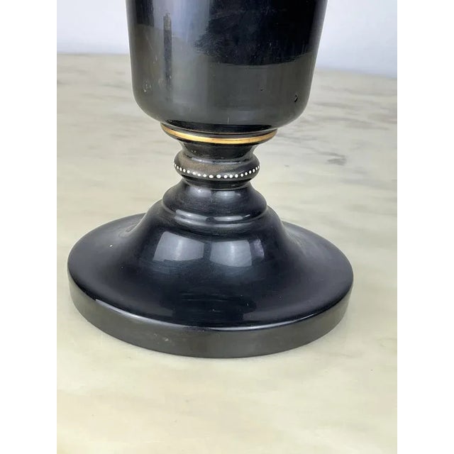 1930s Ceramic Oil Lamp in Bronze and Glass, Italy, 1930s For Sale - Image 5 of 11