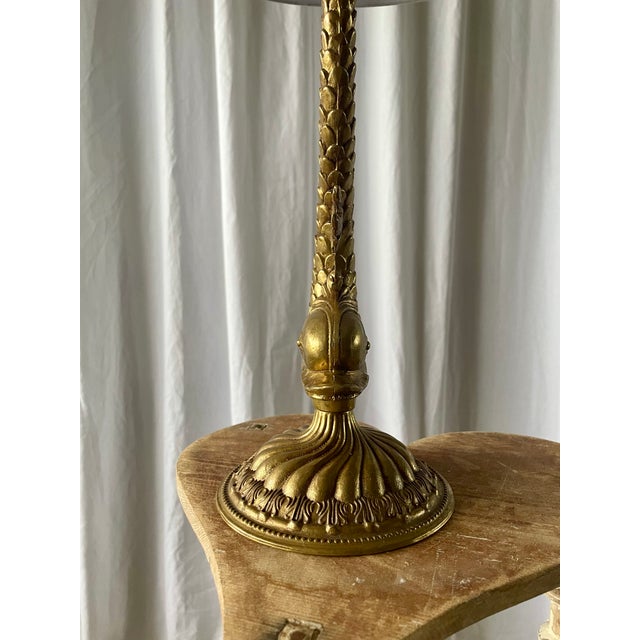 1950s Louis XV Style Gilt Bronze Dolphin Lamp, 1950s For Sale - Image 5 of 15