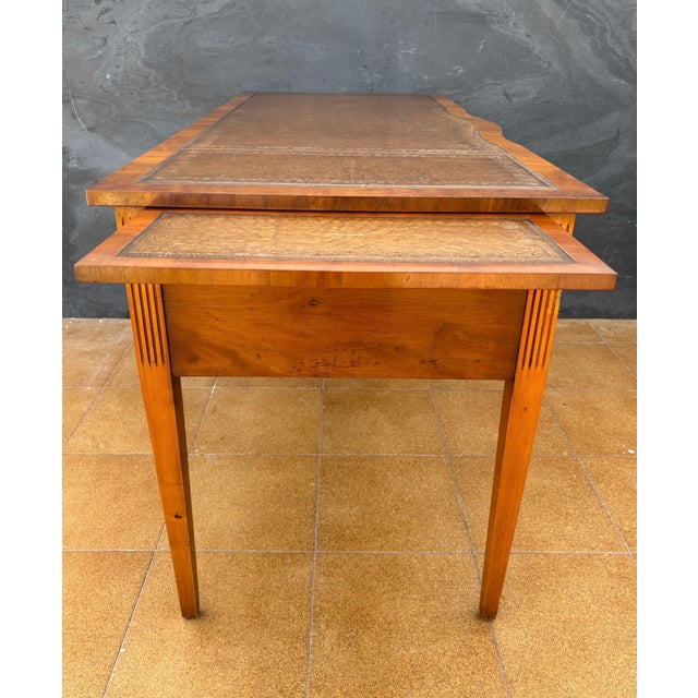 English Georgian Revival Walnut Writing Desk with Drop Leaves, Mid-20th Century For Sale - Image 9 of 12